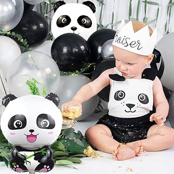 SAFIGLE Lot De 3 Ballons En Forme De Panda – Décorations D'anniversaire En Feuille D'aluminium Pour Enfants, Ballons De Fête Mignons Pour Anniversaires Sur Le Thème Des Pandas, Fêtes Prénatales Et
