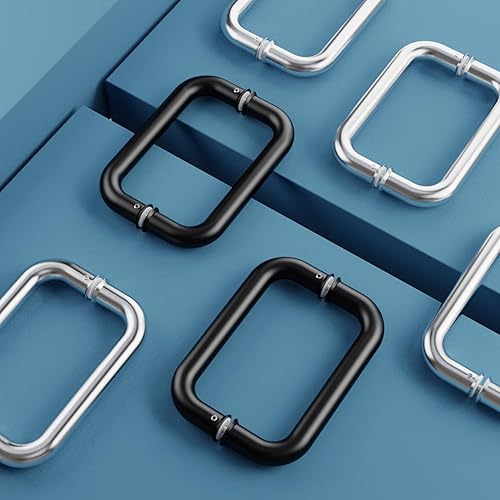 Miniatura 7 de SMARTSMITH Manijas de puertas de ducha de acero inoxidable de 12 pulgadas, tirador de acero inoxidable espalda con espalda, para puertas de 14 a 12