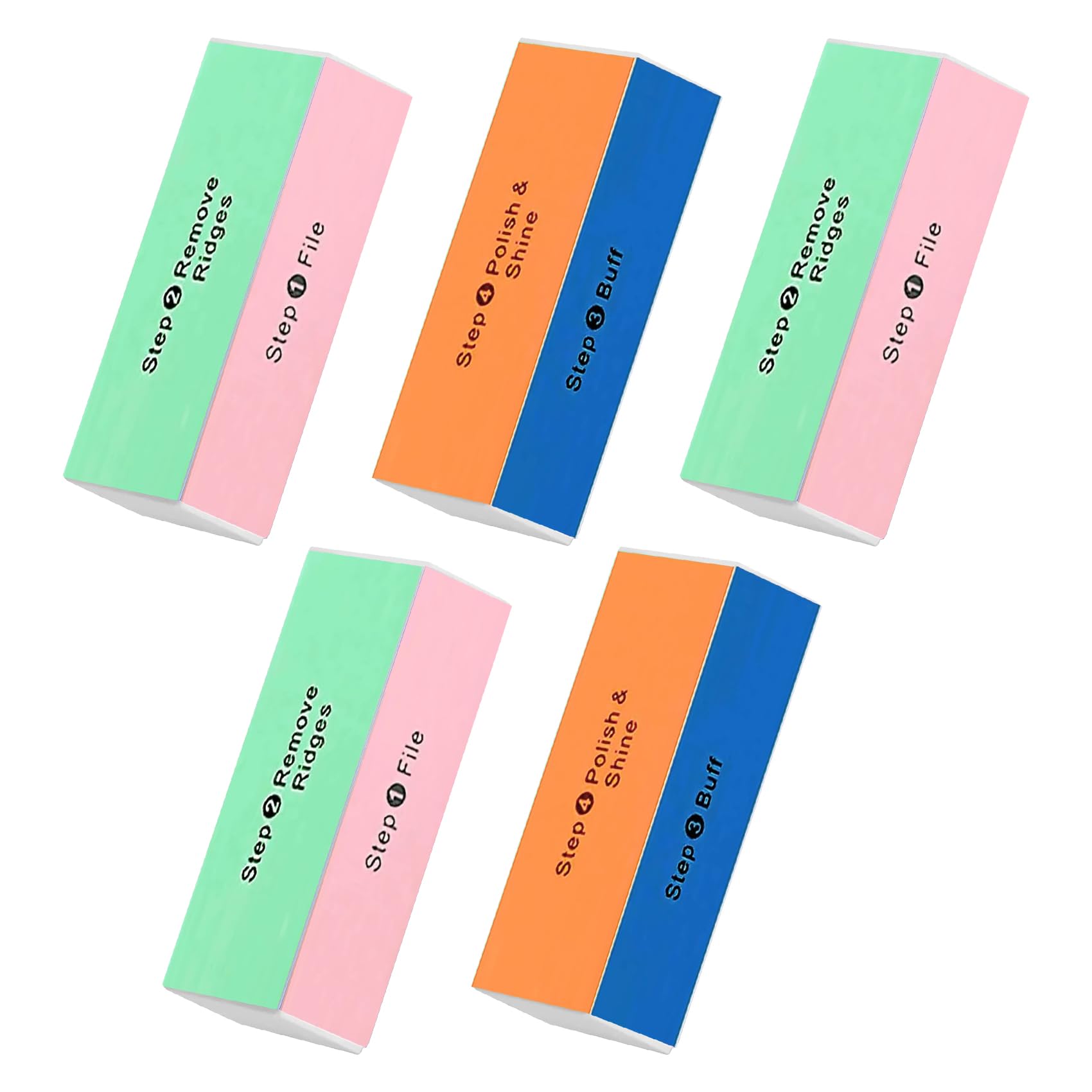 Soft 'N Style 5 Pack 4 Way Nail Buffer Block 4 Step Nail Buffer Block