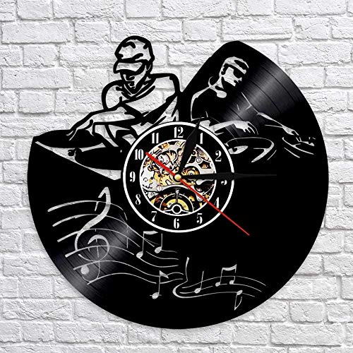 Klassische CD Schallplatte Wanduhr Player Schallplatte Art Deco Uhr DJ s Best Gift Farbe leuchtende Wanduhr