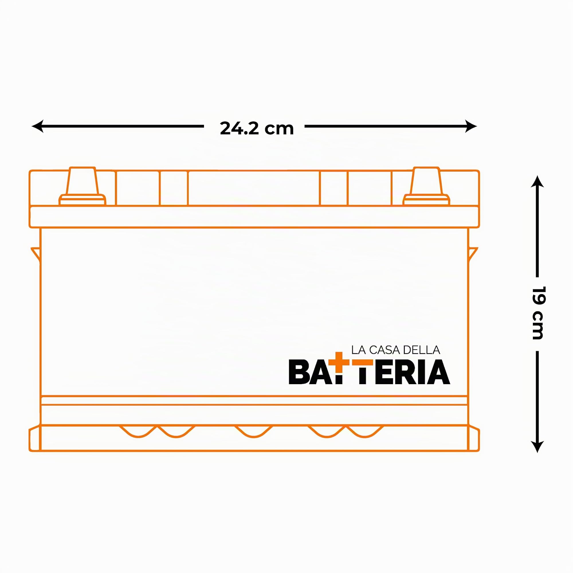 La Casa della Batteria Batteria Auto Expedit Moving Energy Tech Batteria 12v Batteria Auto 60 Ah 540A L2 60P DX Dimensioni 24.2×17.5×19 cm Made in Italy