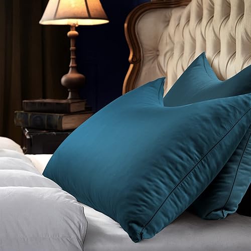 Miniatura 7 de ELIBABA Funda de almohada refrescante de bambú para dormir de lado, tamaño King, 20 x 36 pulgadas, color verde azulado