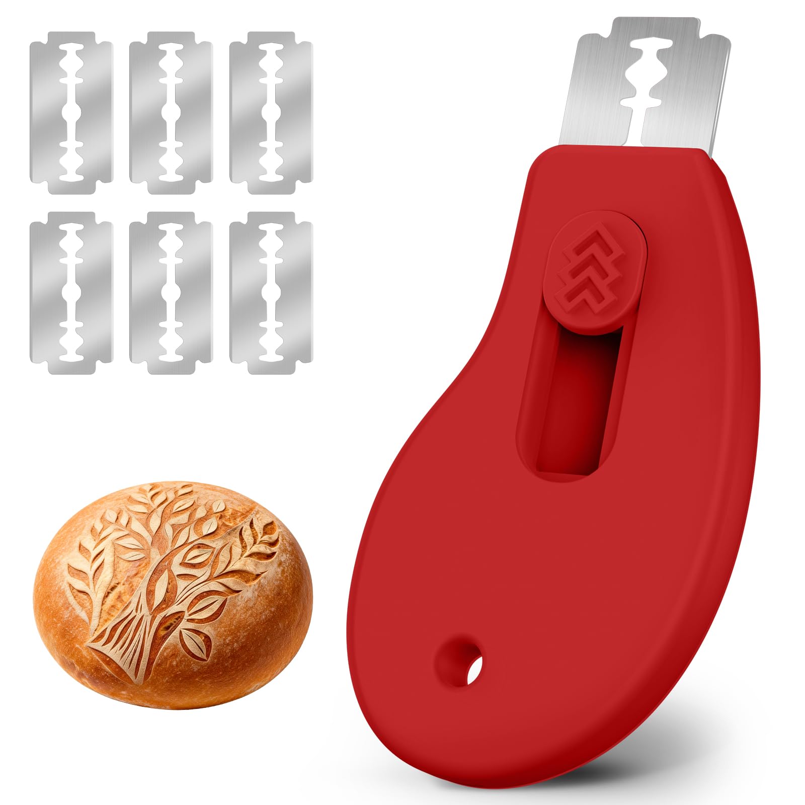 Bread Lame Sourdough Scoring Tool, Extractable &amp; Magnetic Bread Scoring Tool, Bread Scoring Knife for Sourdough Bread Baking, Bread Scorer Tool with 5 Replaceable Razor Blades