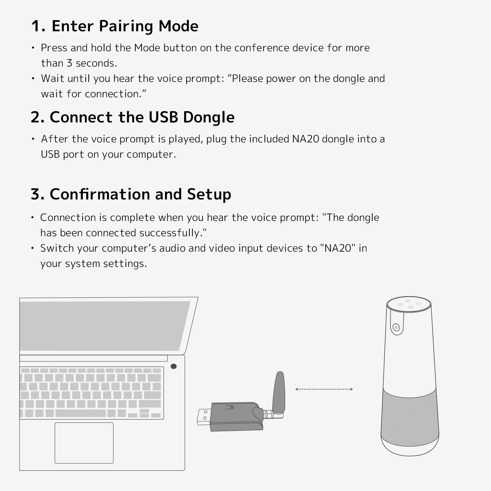 Nuroum NA20 Adaptateur Bluetooth, Connexion sans Fil pour Webcam C40 (2nd Gen)