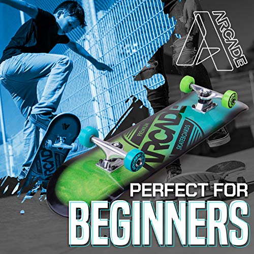 Arcade Skate Board for Kids 8-12 - 31” Skateboards for Beginners, Skateboards for Teens, Skateboards for Adults - Skateboard Beginner Kids - Skateboards for Girl & Boys (Origin)