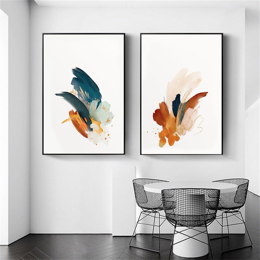 WBYZAC 2 Pieces-Modern Abstract Wall Art Print Nordic Minimalist Watercolor Canvas Painting Contemporary Art Poster for Bedroom Kitchen Office Home Decor-50 * 70cm (No Frame)