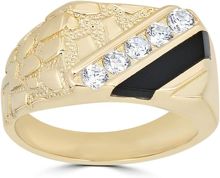 925 Sterling Silver Men's Nugget Ring Iced CZ Morocco Ubuy