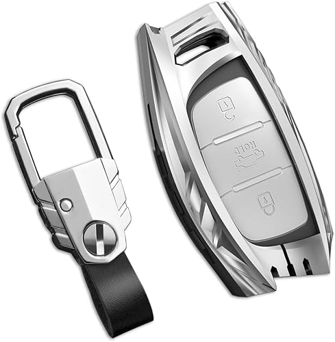 Miniatura 9 de Funda para llavero Cadillac con llavero, carcasa de aleación de zinc para Audi Benz, BMW, Honda, Toyota, Nissan, Chevy, etc, Color plateado