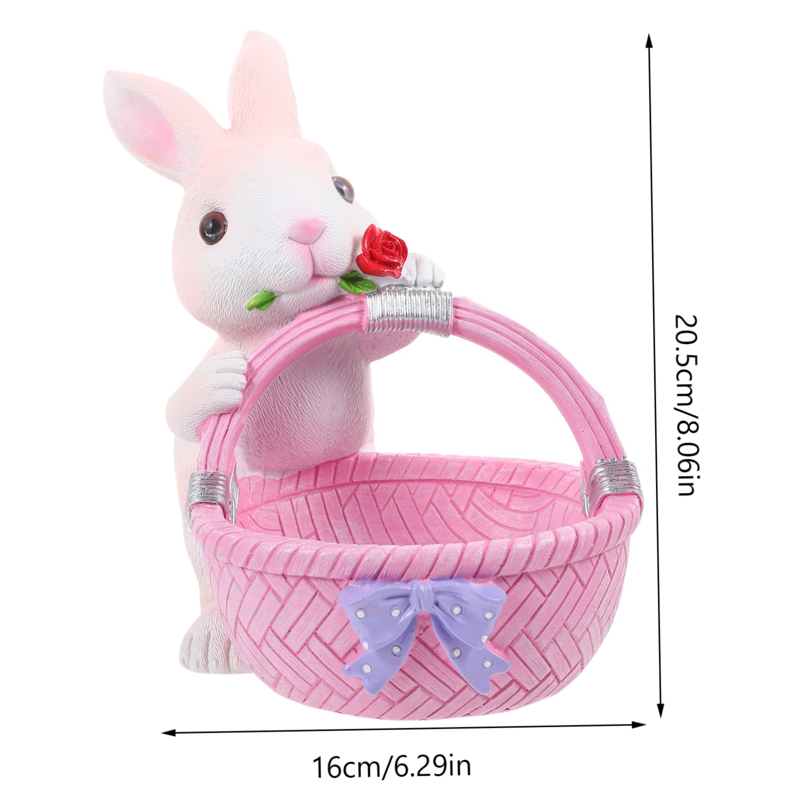 Amosfun Decorazione Coniglietto Pasquale in Resina a Forma di Cestino, Soluzione Salvaspazio e Ornamento Casa Adorabile per Festa di Pasqua