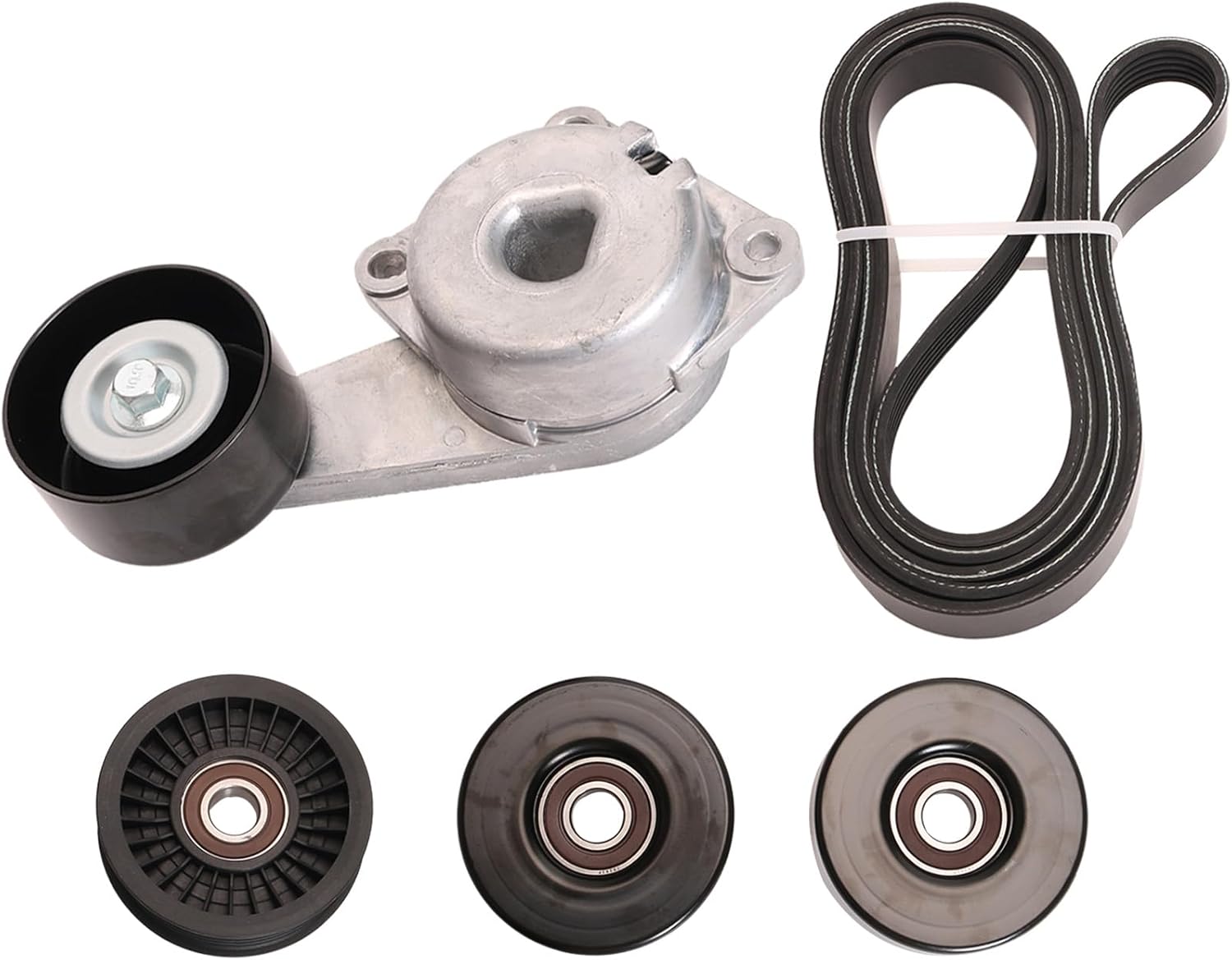 38274 Drive Belt Component Kit Fit for Ford Expedition 5.4L 09-14, Fit for Explorer 4.6L 07-10, Fit for F-150 4.6L/5.4L 05-06 09-10, Fit for Mountaineer 09-10, OE# 89263 38001 36157 6PK2605