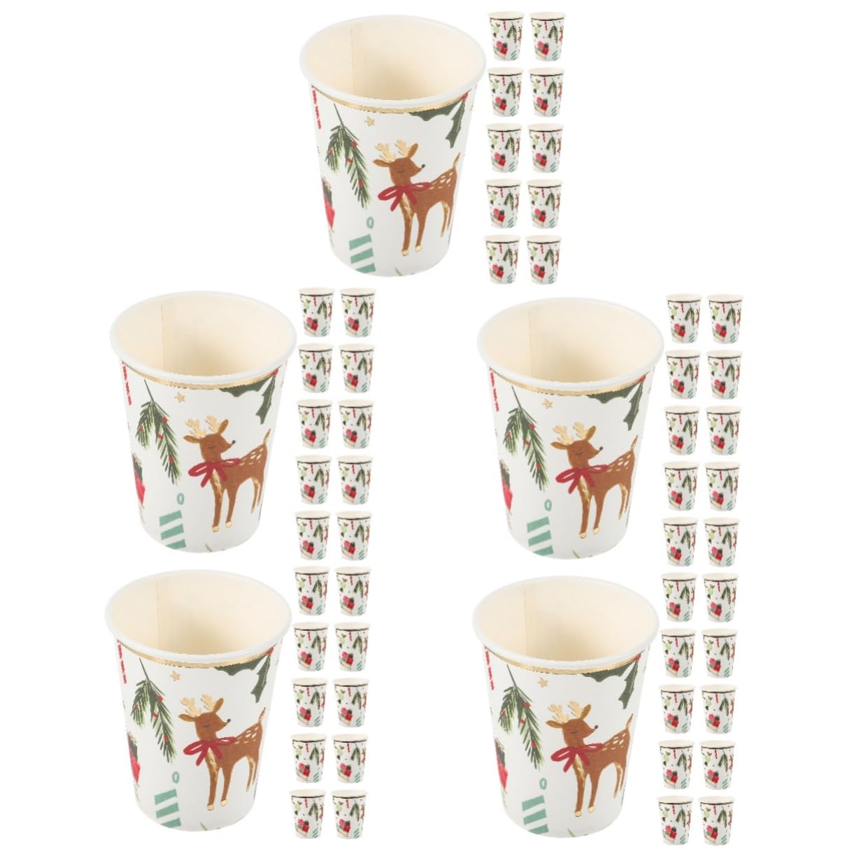 Healvian 50stücke Weihnachts-papierbecher Pappbecher Mit Festlichem Design Für Getränke Eiscreme Und Snacks Für Weihnachtsfeiern Und Kindergeburtstage