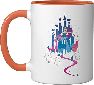 Disney Cinderella Castle Ceramic Mug, Orange/White