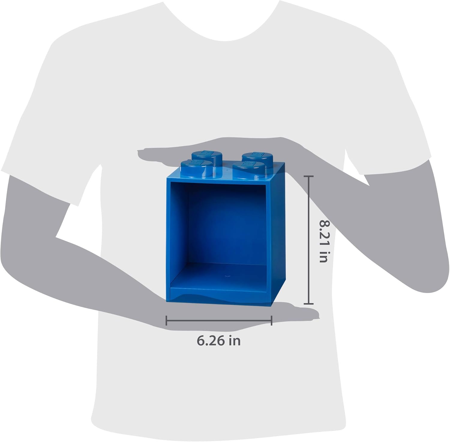 Room Copenhagen Lego Brick Set with 4-Stud and 8-Stud Box Shelves, Blue