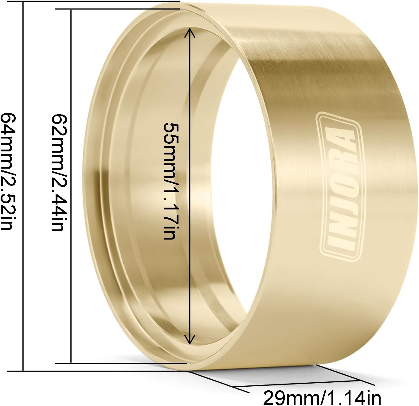 INJORA Brass Wheel Weights Inner Beadlock Rings Fit - 147g 2.2" Beadlock Wheel Rim for 1/10 RC Crawler Car Upgrade(4pcs)