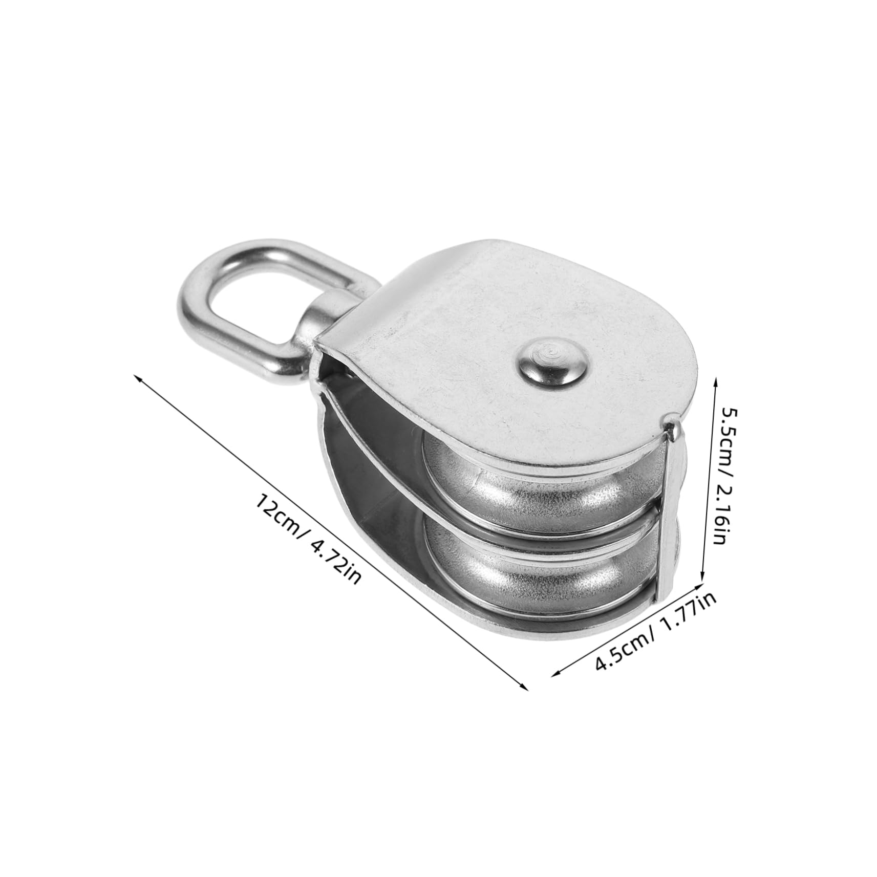 Polea de pesca de acero inoxidable, poleas de elevación portátiles, bloque de metal resistente para equipo de pesca, herramienta de elevación duradera para uso en exteriores y marinos
