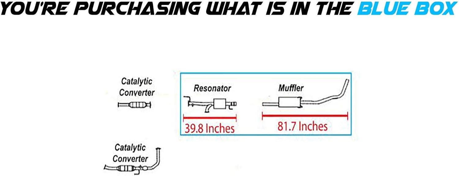 Northeastern Exhaust | Stainless Steel Resonator Pipe, Muffler Exhaust System Kit Compatible for Toyota Tundra 2003-2004 4.7L | Free Gaskets and Sleeve Included | 128" Wheelbase