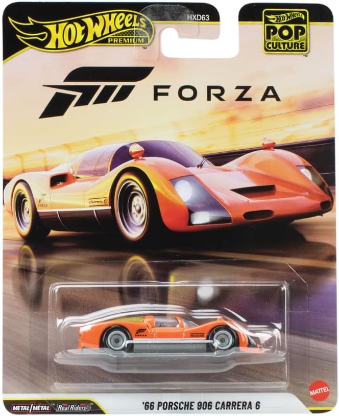 Hot Wheels Premium Pop Culture Forza '66 Porsche 906 Carrera 6, Die-Cast Metal Collectible Car