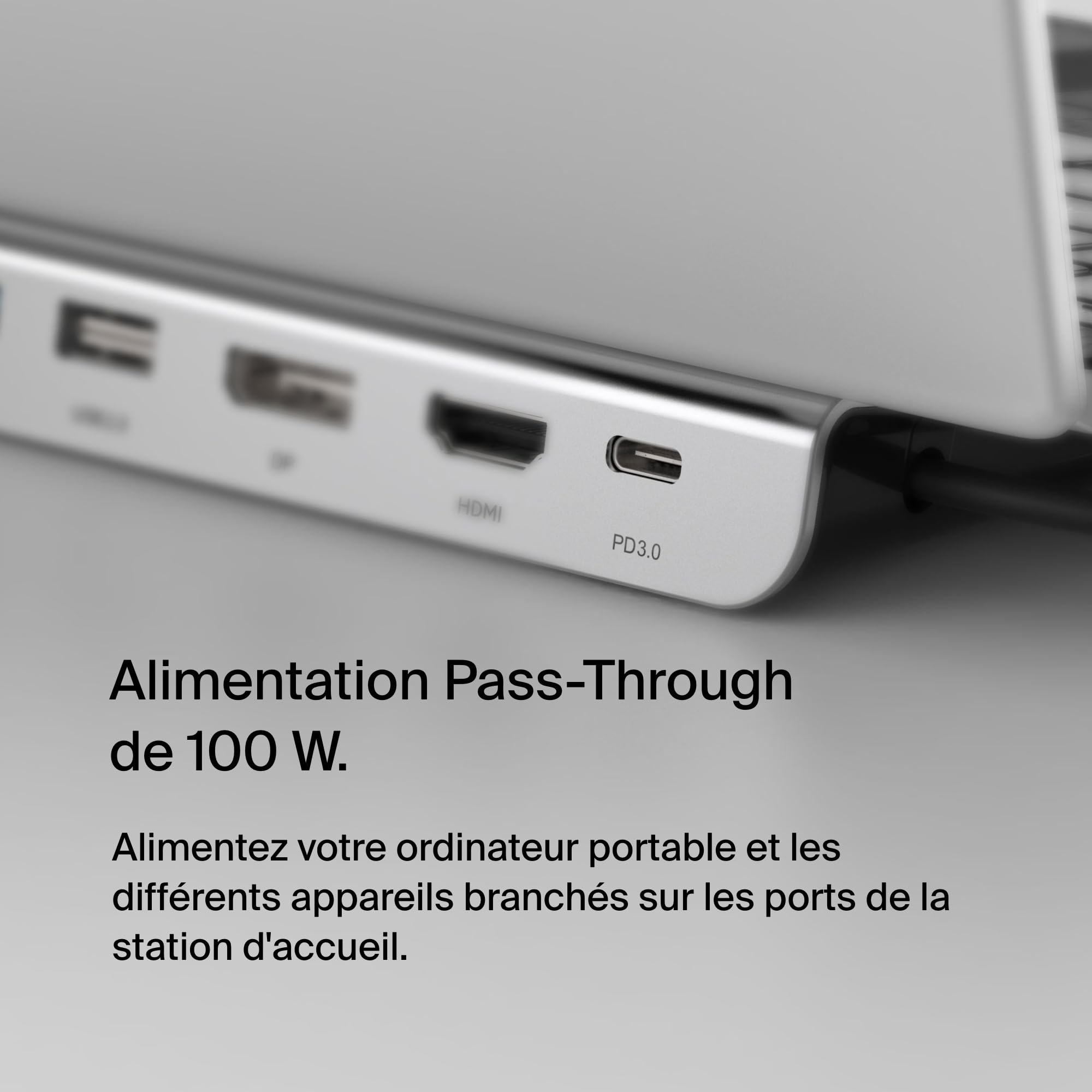 Belkin Station d'accueil USB-C multiport 11-en-1 Hub USB-C 4K HDMI DP VGA USB-C PD 100W 3 USB-A Gigabit Ethernet SD MicroSD 3,5 mm