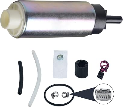 New 255LPH High Performance Racing Electric Gas Intank EFI Fuel Pump With Strainer/Filter+Tank Seal+Flex Hose+Rubber Base/Hose+Clamps+Universal Wire/Plug Pigtail Connector F20000169