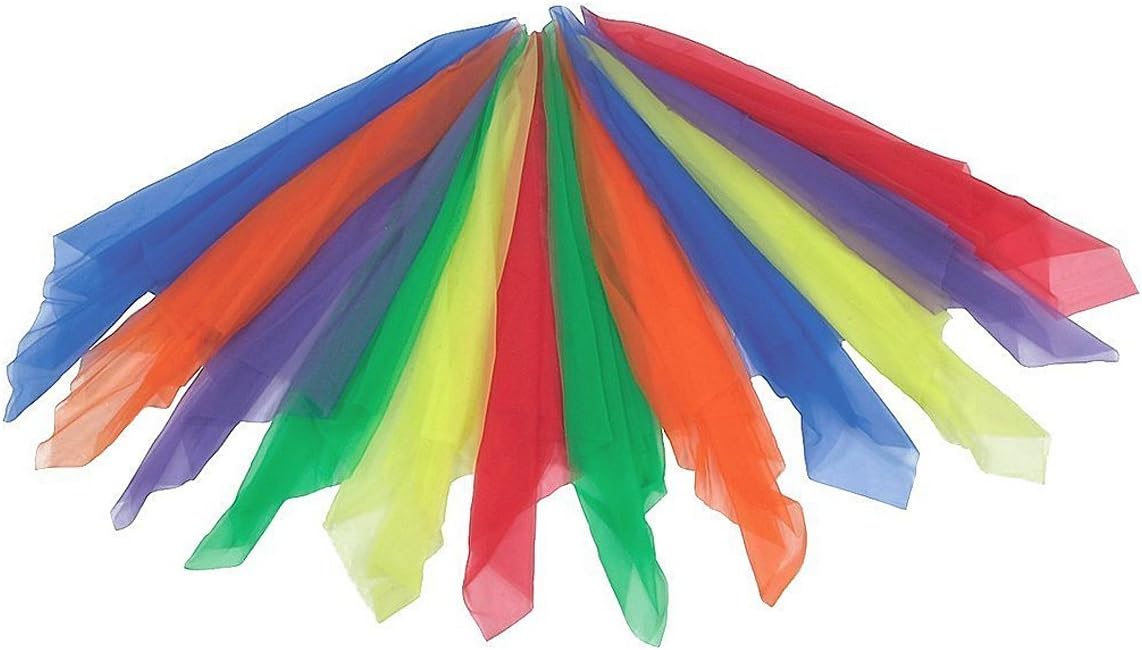 DS. DISTINCTIVE STYLE Juggling Scarves 12 Pieces Square Dance Scarves Multicolored Rhythm Band Scarves for Magic Trick Child Show : Toys & Games