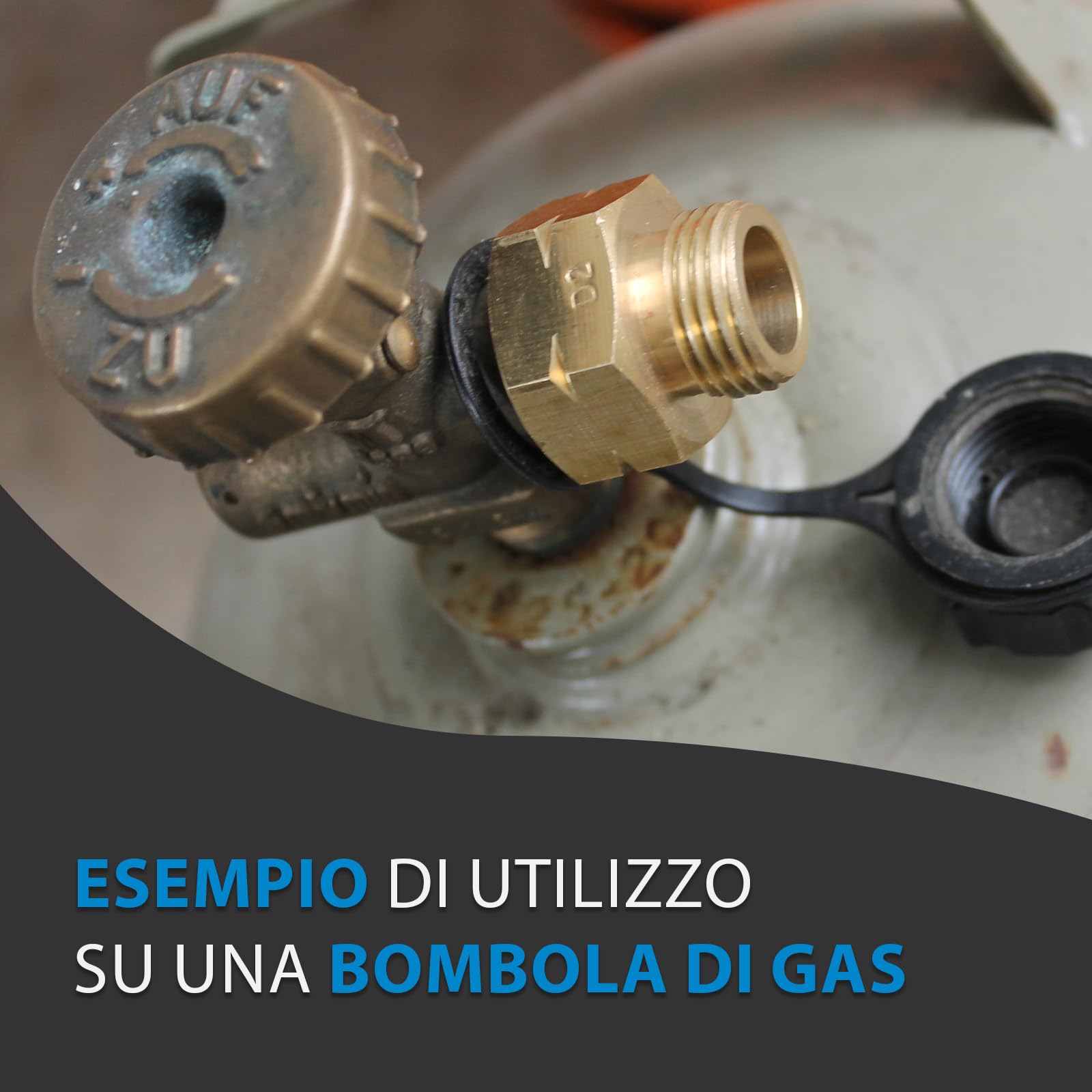 PELMOS Set di Adattatori Bombole Gas | 4 Pezzi - Per Ricarica Bombole Gas Tedesche in Europa I Chiaramente Etichettati I D1-D4