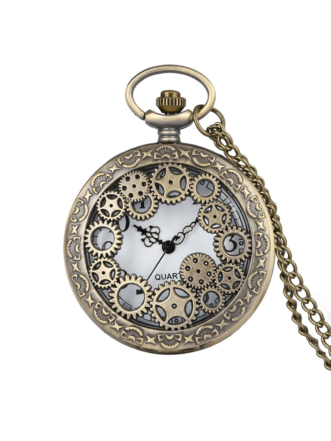 Yellow Chimes Pocket Watch for Men Pendant with Chain for Men Dual Purpose Stainless Steel Clock Watch Pendant for Men and Boys, One Size, Stainless Steel, No Gemstone