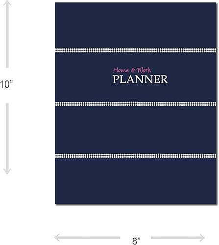 Miniatura 9 de Kahootie Co - Planificador mensual y semanal para el hogar y el trabajo, cubierta suave a rayas azul marino, acabado mate liso (rayas pequeñas azul