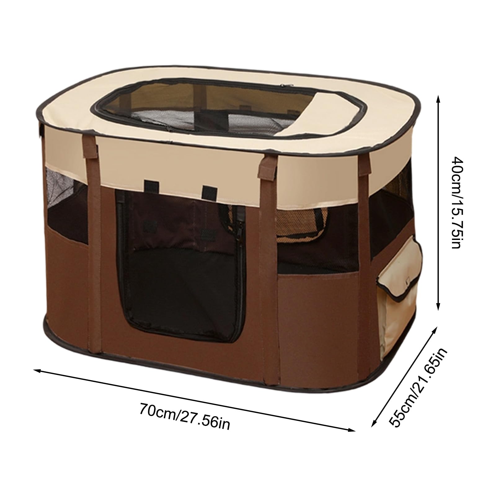 Recinto per Cani 70 x 55 x 40 cm, Recinto per Gatti Gabbia per Cani da interno & esterno, Box Traspirante Portatile per Gatti Conigli Cuccioli