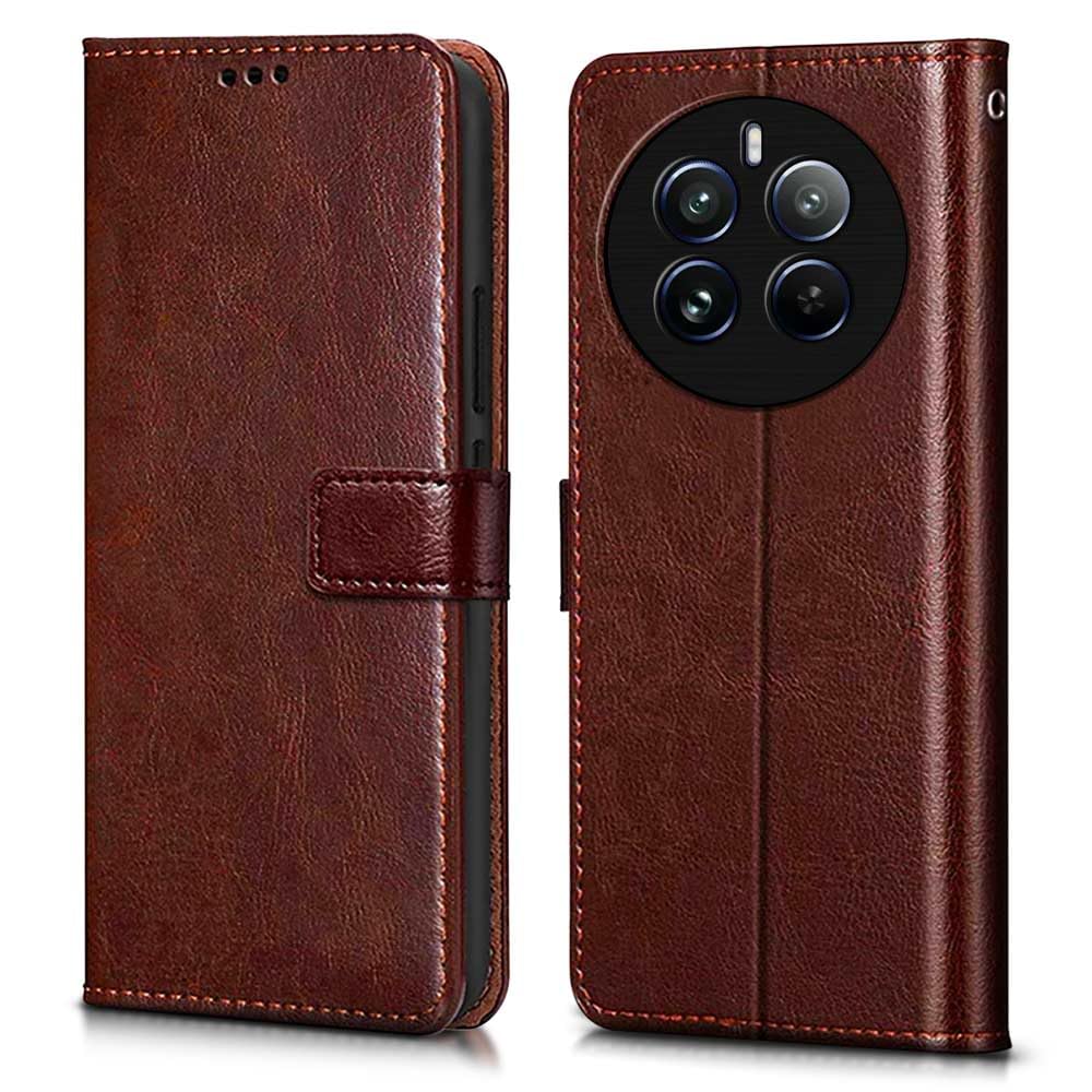 WOW IMAGINE Shock Proof Flip Cover Back Case Cover for Realme 12 Pro 5G | Realme 12 Pro Plus 5G | P1 Pro 5G (Flexible | Leather Finish | Card Pockets Wallet & Stand | Brown) (B0CVDXD6D3) Amazon Price History, Amazon Price Tracker