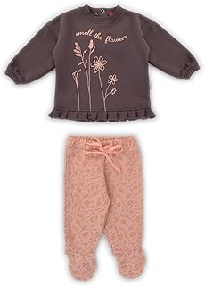 Junior Baby Girl's Ruffled Footed Pajama Set, 3 Months