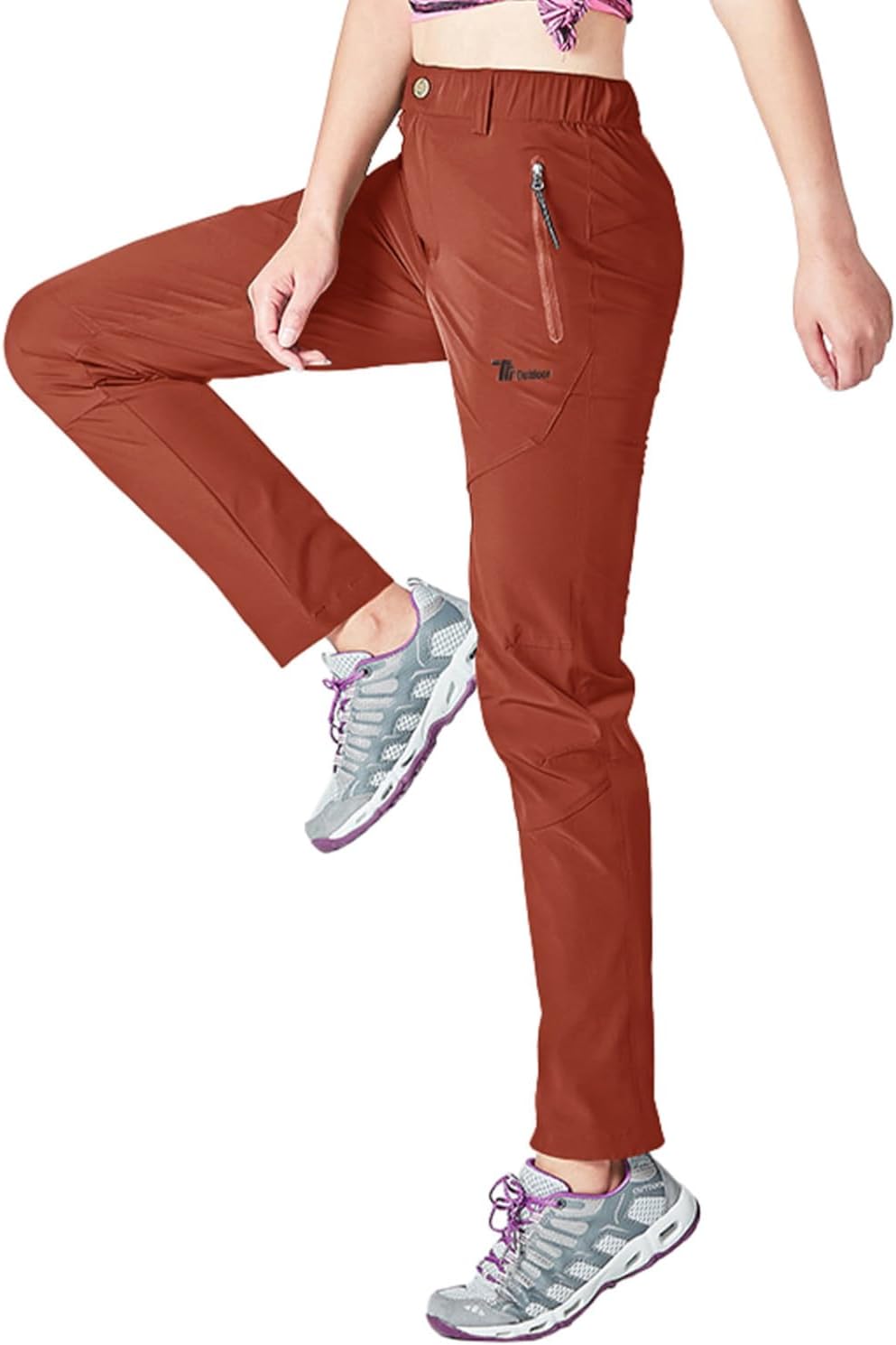 Gopune Women's Hiking Pants Lightweight Quick Dry Water Resistant Elastic Waist Workout Travel Athletic Joggers - Image 2