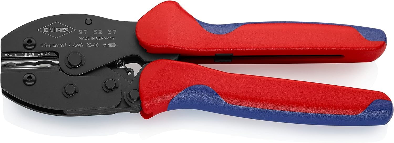 KNIPEX PreciForce Szczypce do zagniatania z osłonkami wielokomponentowymi 220 mm, 97 52 37 | Z uchwytami wieloskładnikowymi