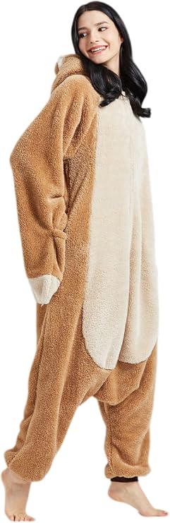 DarkCom Kid-Adult Animal Onesie Sloth Halloween Costume Christmas Pajamas | Unisex Boys and Girls Homewear,Parent-Child Sleepwear,Flannel Cosplay Onesie