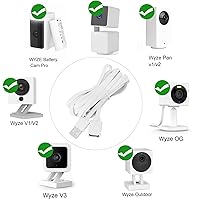 Vista 6 de UYODM Cable de extensión USB de 20 pies compatible con WYZE Cam V3/V4/V2, Wyze Cam OG, Pan V3/V3 Pro/V2, cable de carga impermeable IPX7 que