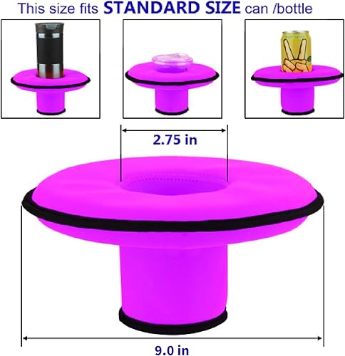 Miniatura 2 de Soporte flotante de neopreno para bebidas, portavasos flotante, para piscina, fiesta, diversión acuática, se adapta a latasbotellas delgadas y