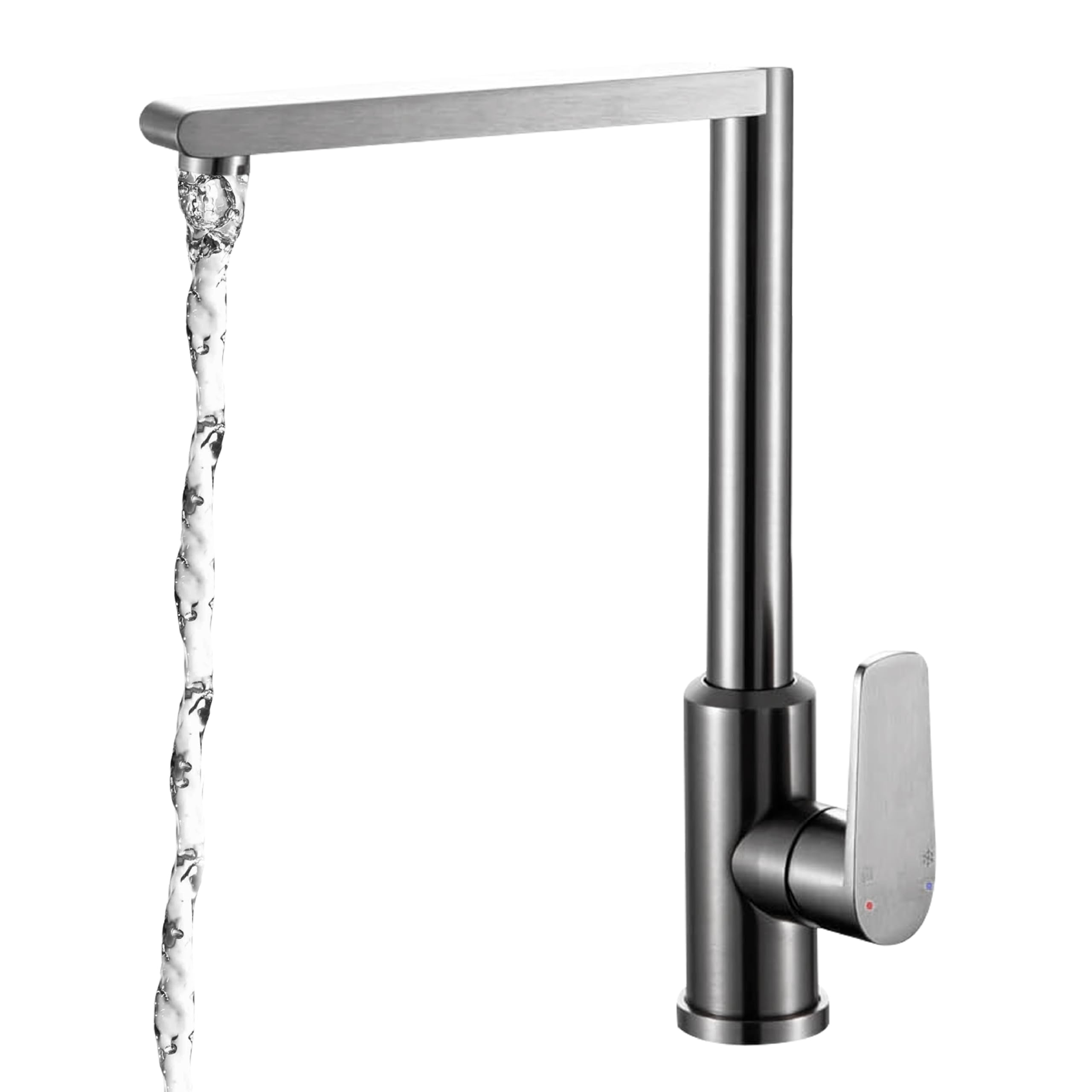INEX EUROPA Grifo Cocina Titáneo Antihuellas con Válvula Cerámica 10 años de GARANTÍA - Grifo Acero Inoxidable Resistente a la Corrosión - Grifo de Cocina Fácil de Instalar Diseño Moderno y Duradero