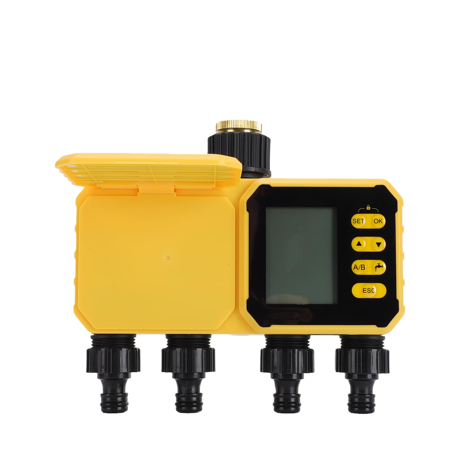 Mingzhe Timer per Irrigazione Solare, Timer per Irrigazione Intelligente, Tubo, Controller, Sensore Pioggia, Batteria da 2800 MAh, Pannello Solare, Ricarica