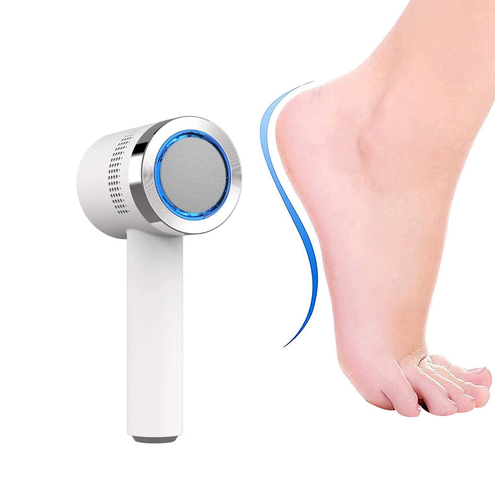 AGAATI Amoladora de pies de adsorción al vacío Recargable por USB Removedor de Callos eléctrico Pies Secos Piel Muerta Agrietada Lima de pie Profesional Herramientas de pedicura C(A) (B)