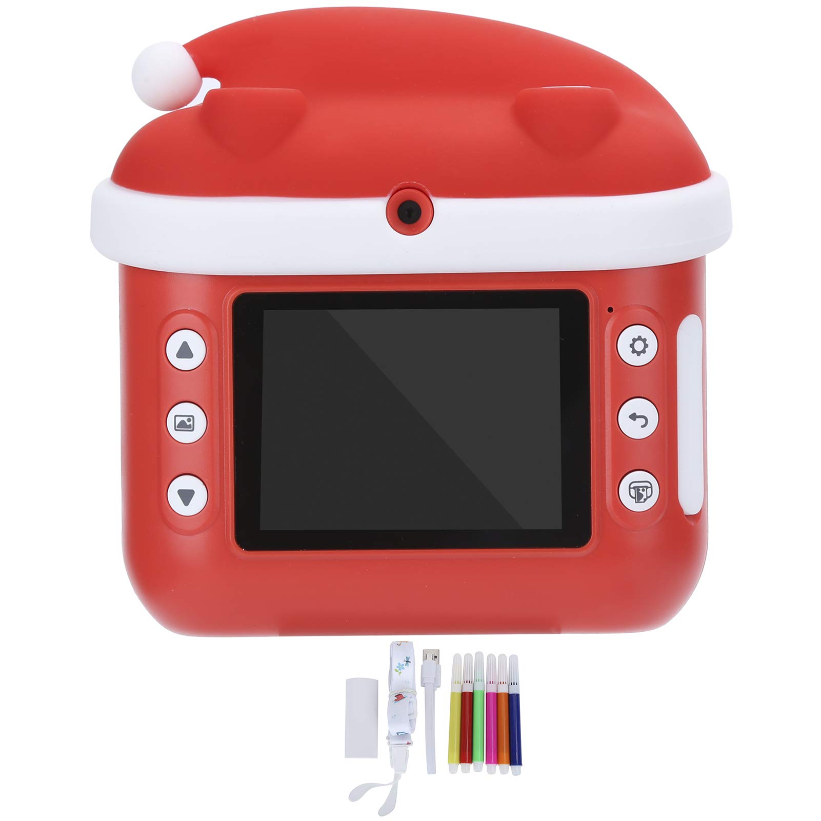 Ejoyous Cámara de Dibujos Animados ABS Cámara Digital para Niños con Pantalla IPS de 2,4 Pulgadas Cámaras Duales de 1200 W Impresión Instantánea Grabación de Video WiFi Portátil para Niños Viajes