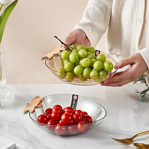 Miniatura 4 de SEWACC Bandeja de fruta seca, 2 unidades, plato de fruta de lujo, plato de postre de plástico, bandeja para servir alimentos, platos de aperitivos,