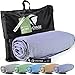 Travoyage ® Mikrofaser Strandtuch mit Taschen für Liege dunkelblau 70x180 cm | Mikrofaser Handtuch Bambus schnelltrocknend leicht dünn antibakteriell | Saunatuch Microfaser Strandtuch mit Kopfteil