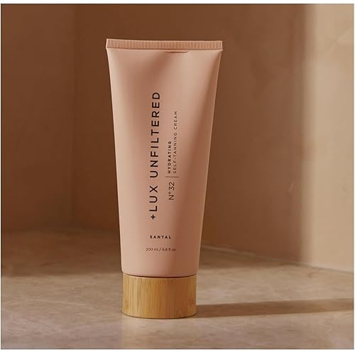+ Lux Unfiltered N°32 Gradual Self Tanner, Hydrating Self Tanning Lotion with Shea Butter & Squalane - Non-Sticky, No Transfer, Natural-Looking Tan - Vegan & Cruelty-Free Sunless Tanner - Santal