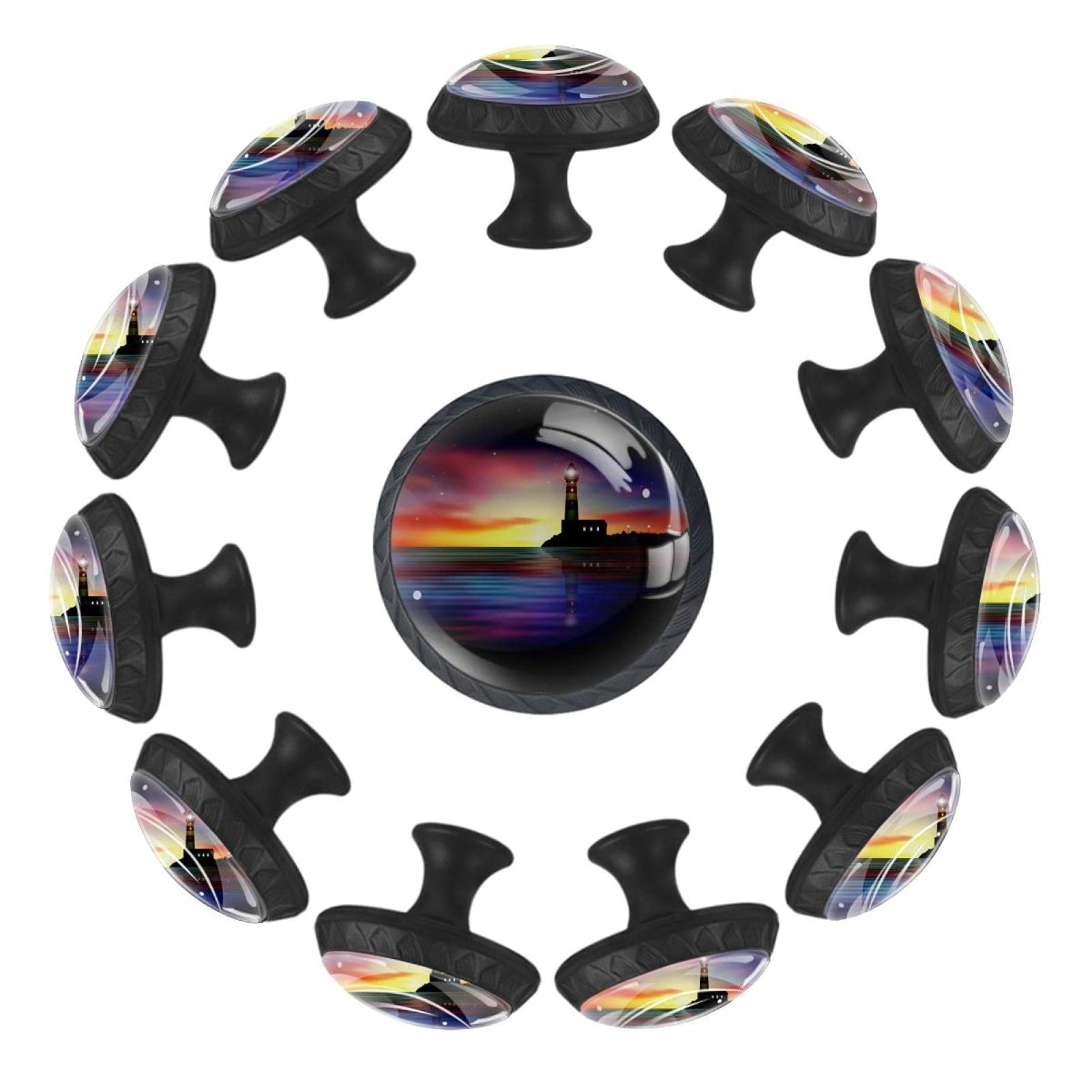 Boutons de tiroir ronds 35mm lot de 12 poignées phare et ciel étoilé de commode