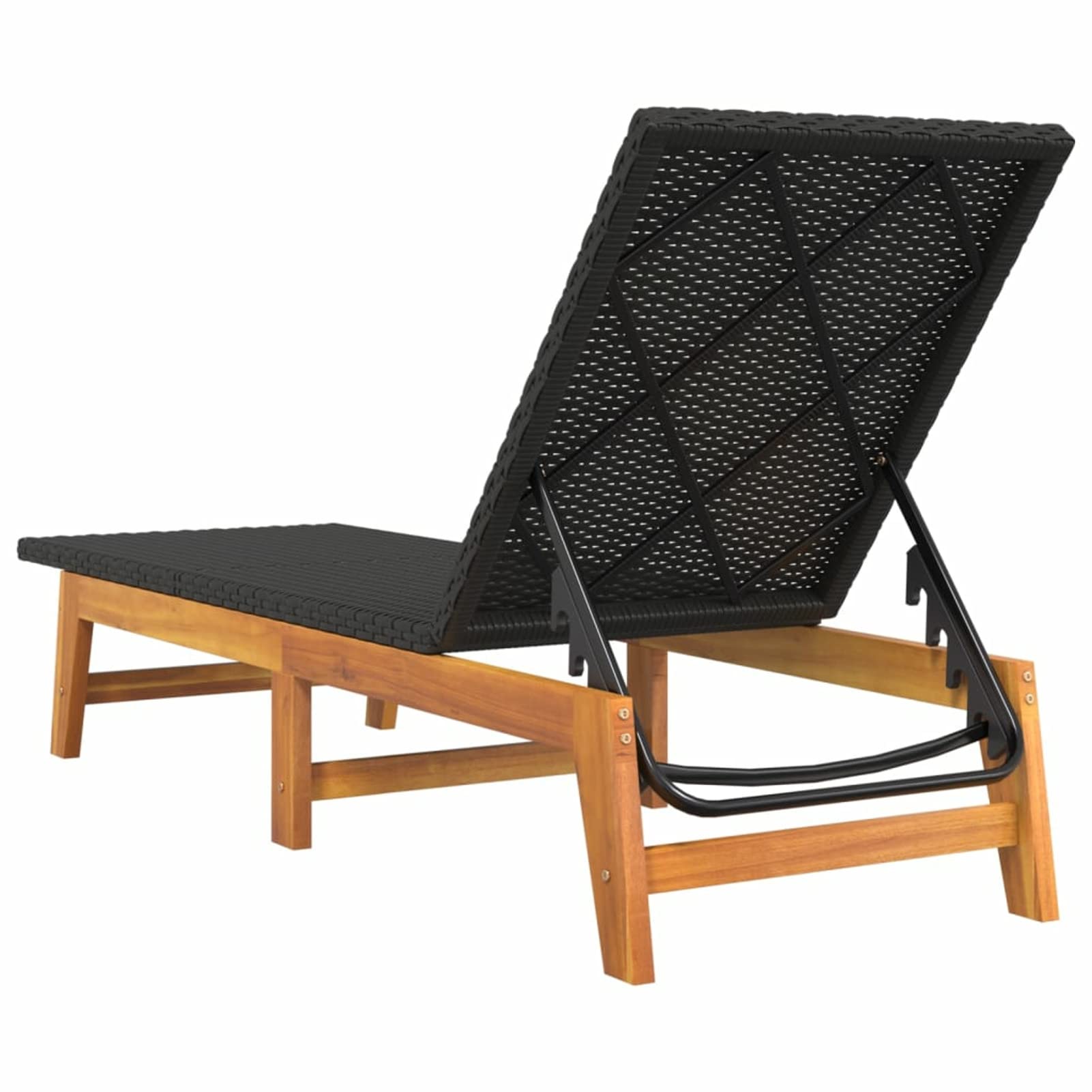 Tumbonas 2 uds ratán y Madera Maciza Acacia marrón y Negro, Tumbonas Jardin Exterior, Tumbona Piscina, Sun Lounger, Tumbonas De Jardin, Cama Jardin Exterior, Tumbona De Playa