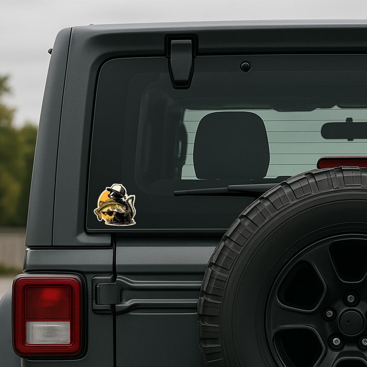 American Badger Whit Fish UV Stickers Peeker Anime Manga Decal Stickers, Ideal for Cars, Laptop, Skateboard, Wall Décor, UV Resistant 2'' x 2.5'' - Image 4