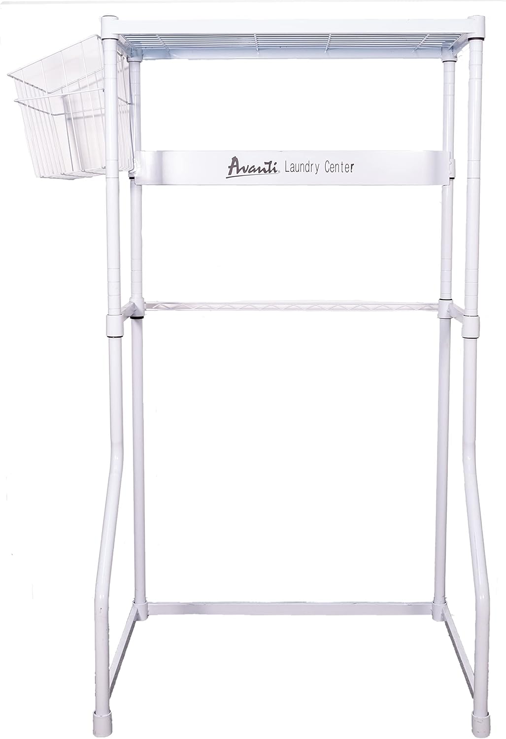 Avanti WDB20Y0W Stacking Rack Laundry Center for Washer and Dryer, with Adjustable Shelf Perfect for Apartments, Homes, Garages, Basements, White