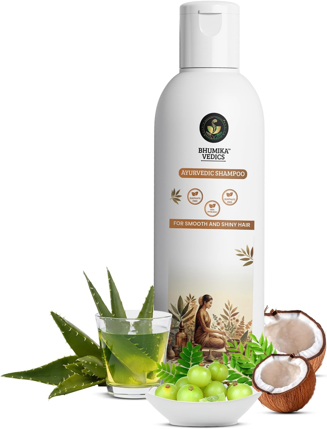 Ayurvedic Shampoo 200ml | With 18 Ayurvedic Herbs in Kashayam | Anti-Dandruff, Anti-Hair Fall, Frizz Control & Root Strengthening | Herbal Shampoo for Men & Women