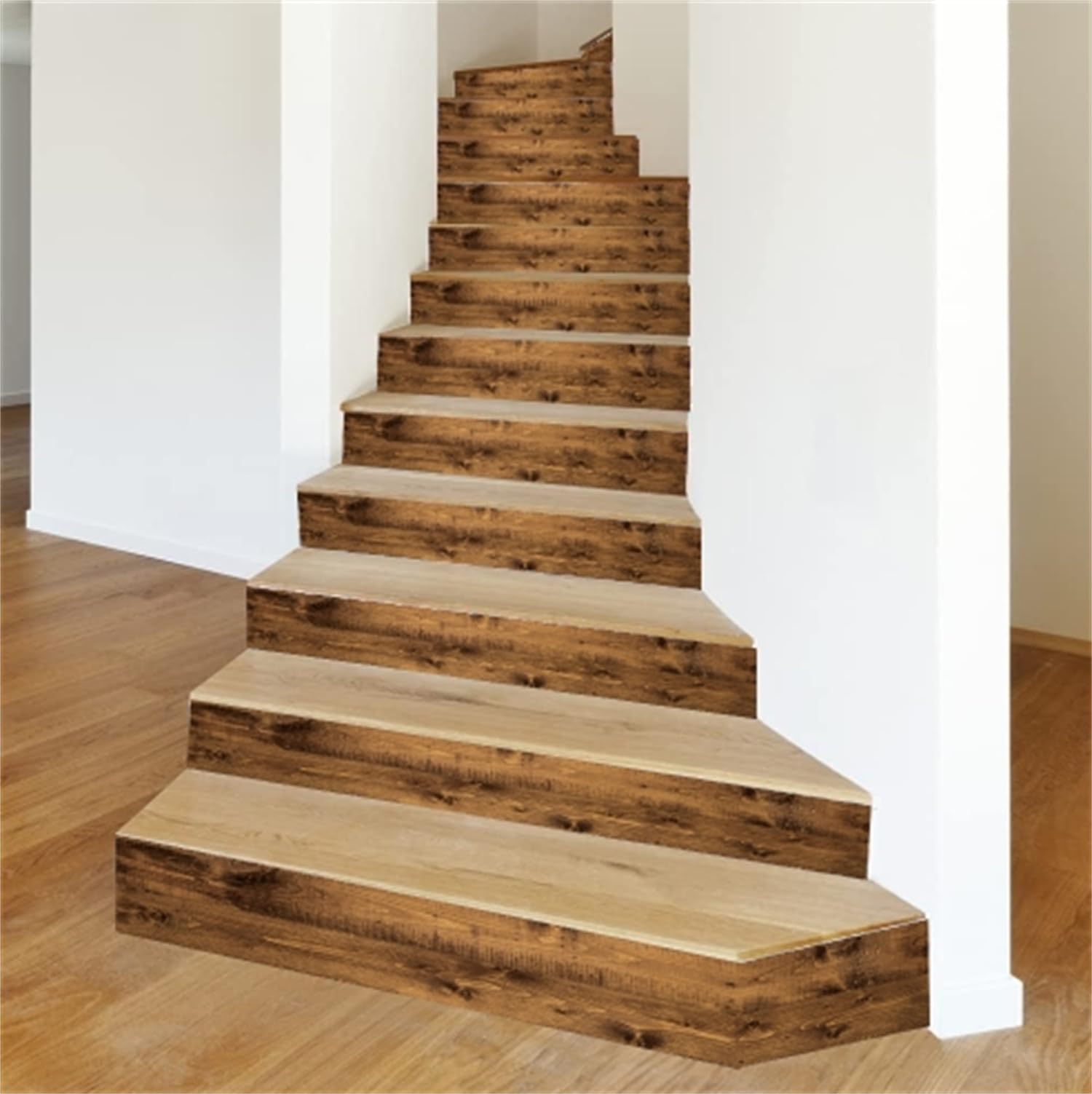 Stair Riser Wood Pattern Design Simple Wood Stair Risers