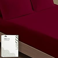 Vista 59 de MAYFAIR LINEN Twin XL Fitted Sheet Only - 100% Egyptian Cotton 600 Thread Count 16" Deep Pocket Fitted Sheet Twin XL, Cooling Sateen Elastic Bottom