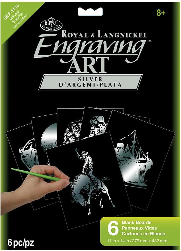 Royal & Langnickel Engraving Art Silver 11 x 14 inch Blank Board (Pack of 6)